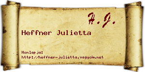 Heffner Julietta névjegykártya